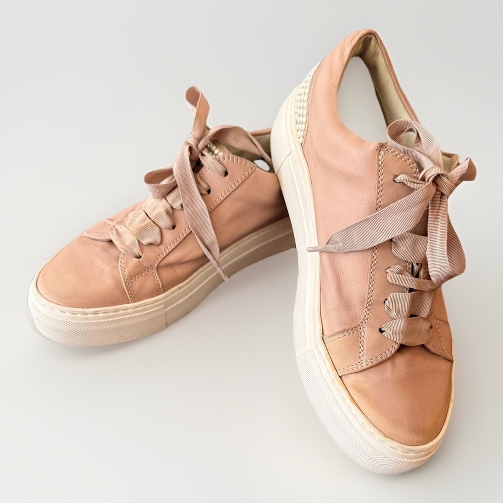 AGL Attilio Giusti Leombruni Shoes Womens S 36.5 Pink Leather Platform Sneakers